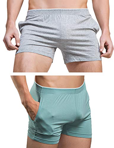 Rexcyril Men's Running Workout Active Shorts Cotton Gym Training Lounge Sleep Bottoms