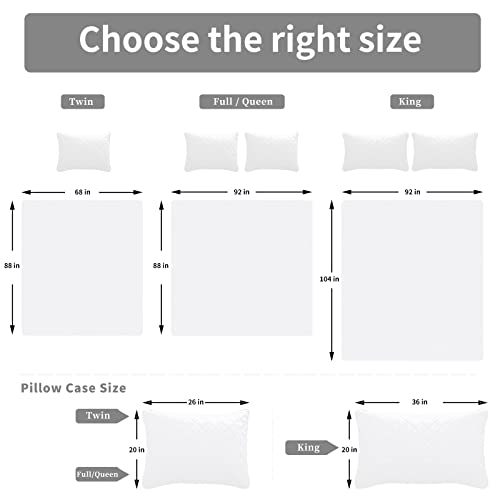 Easy-Going Reversible Quilt Set King, Bedspread with 2 Shams, White/White by Easy-Going - Used condition - Image 6