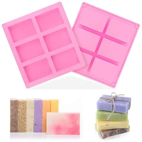 Moldes para Hacer Jabón Silicona Reutilizable Cuadrado Cover