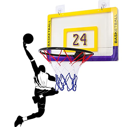 CUIYMXSC Wall-Mount Basketball Hoops, Shatterproof Backboard Goals Rim Combo Kit for Home Wall/Door, All-Steel Rustproof Frame (35cm)