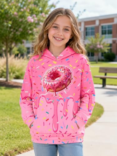 Image of uideazone Teen Girl Sweatshirt Hoody Hoodies Hooded Pullover with Pockets 4-14 Years