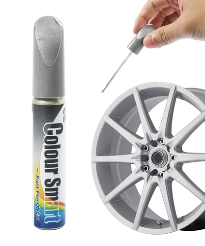 PAIYUE Car Touch Up Paint,Car Accessories Rim Paint,Rim Repair Kit,Auto Scratch Remover Pen,Quick and Easy Wheel Scratch Repair Kit,Used to Repair Scratches,Surface Damage on Wheels (Silver)