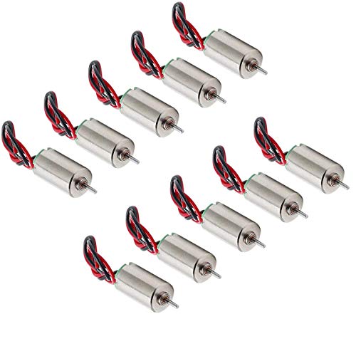 6x12mm Coreless Micro DC Motor 1.5-3.7V 40000RPM Micro Motor for Airplane Model RC Toys - (10 Pcs)