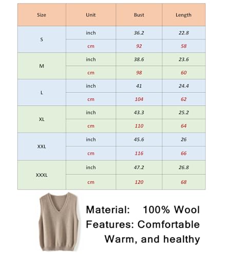 Image of Women's V-Neck Knit Sweater Vest 100% Merino Wool Lightweight Sleeveless Pullover Basic Vest Short Tops