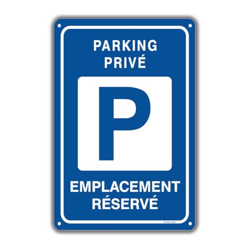 Felexdo Panneau Parking Privé Emplacement Réservé 30x20cm Aluminium Panneaux d'avertissement de Métallique Imperméable et Résistant aux UV Pour usage extérieur ou intérieur