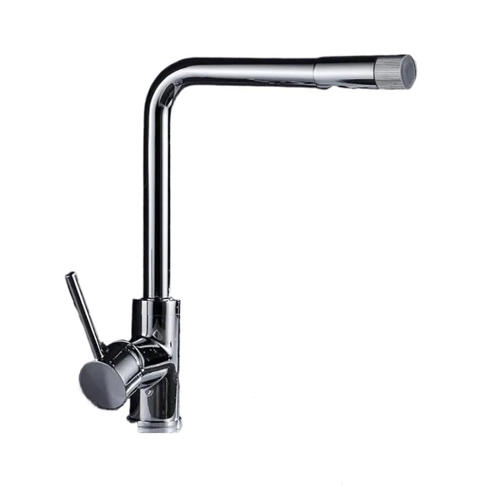 Faucet Deck Mounted Mixer Valve Chrome Single Hole 3 Way Water Kitchen Faucet Mixer XT-32(Chrome)