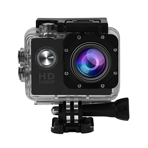 Zinniaya SJ5000 Cámara de acción Cámara Deportiva Full HD 1080P 30 m Impermeable 2.0 Pulgadas Pantalla LCD Mini Deportes DV Videocámara con Accesorios CAM