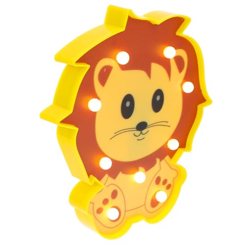 HOOTNEE Lámpara Nocturna en Forma de León de Plástico Abs para Decoración de Habitación Infantil, Luz de Noche Adorable para Escritorio y Manualidades