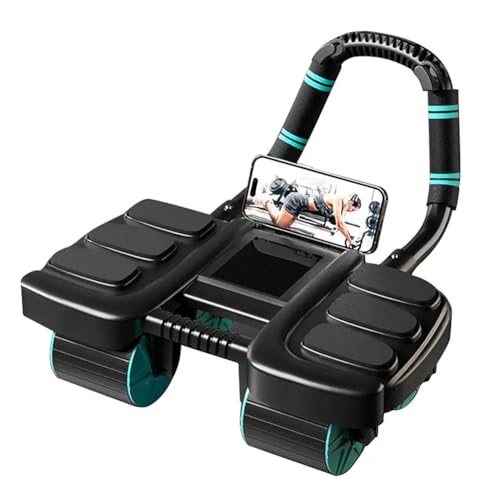 Four-wheel Automatic Rebound Ab Roller Wheel with Elbow Support, Abdominal Wheel Core Exercise Equipment for Home Gym, Abdominal Workout Machine for Men/Women Beginners (Black) by Pqeert - Used condition - US$27.73