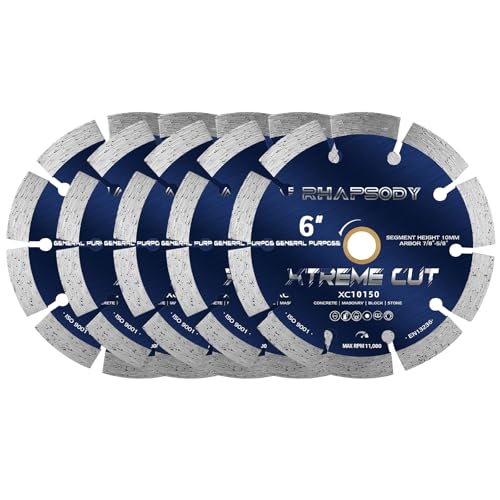 Image of RHAPSODY 6 Inch Diamond Saw Blade 5Pcs, Segmented General Purpose Blade