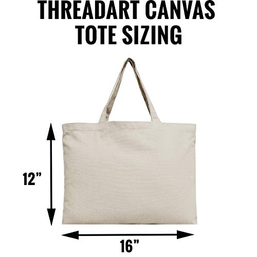 Personalized Tote Bags Customized with Embroidery Reusable Heavy Duty 100% Cotton Canvas by Threadart | for Crafts, Shopping, Groceries, Books, Beach Bag, and More | Eco Friendly | 12x16 - Black2