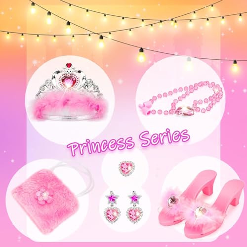 Princess Dress Up Shoes, Clothes, Crown Jewelry Set - Girls Toys for 3-5 Years Old