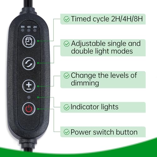 Image of LUCKY HERP Reptile Heat Lamp, Dual Head UVA UVB Reptile Light with Cycle Timer, 360Rotatable Dimmable Aquarium Turtle Tank Basking Light with 4 Bulbs (2PCS 25W and 2PCS 50W)