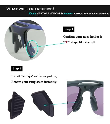 Image of Standard Size Replacement Nose Piece Nose Pads for Oakley Mercenary OO9424 Sunglasses Eyeglasses Frame, Black