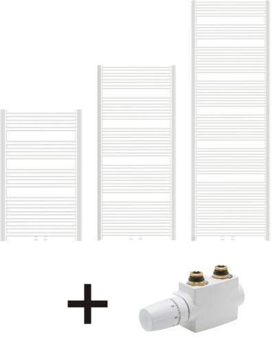 Preisvergleich Produktbild Badheizkörper Handtuchheizkörper Mittelanschluss Weiss Heizkörper Handtuchwärmer Größe (BxH) 600x1800 mm, Anschlussarmatur Ja
