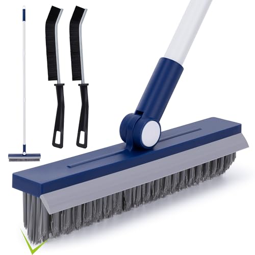 IVYROLL Grout Brush with Long Handle, Grout Cleaner Brush for Tile Floors, Stiff Bristles for Crevice, Tile Line, Shower, Kitchen, Bathroom