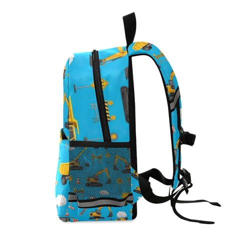 Toddler Girl Backpack with Leash, Yellow Construction Vehicles Travel Book Bag Mini Kids School Backpacks2