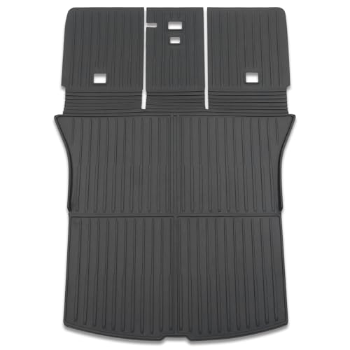 CYBERBEANS Für Tesla Model Y Juniper 5-Sitzer Kofferraummatte mit Rückenlehnen-Matten, Allwetter-Sitzrückenbezug, Sitzrückenauskleidung, TPE-Innenzubehör, 2025 2026