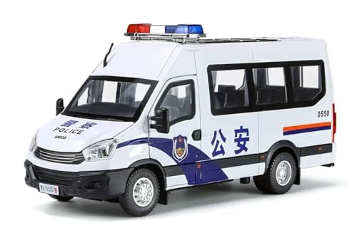 Image of WORSHIPER 1:24 Scale Police Van Exclusive Alloy Metal Pull Back Die-Cast Car Model with Sound Light Mini Auto Toy for Kids Metal Model Toy Car with Sound and Light?Colors As Per Stock ?