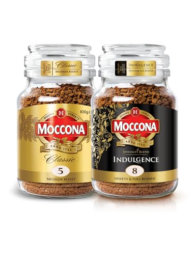 Image of Moccona Classic Medium Roast + Indulgence Instant Coffee - 200g (Pack of 2)| Imported Coffee | Premium Arabica & Robusta Blend | Freeze-Dried | Bold & Strong Flavor