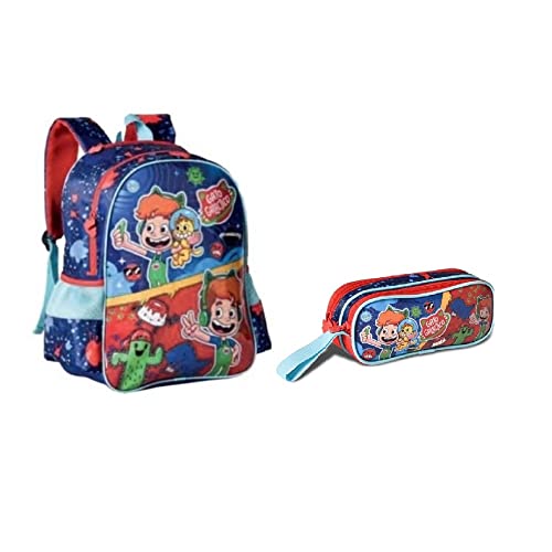 Kit Mochila Escolar De Costa e Estojo Gato Galáctico -Clio