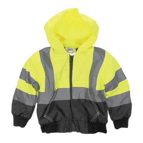 Image of Children's Hi-Vis Quilted Bomber Jacket - Safety Reflective Jacket for Kids, Cold Weather Insulated Jacket