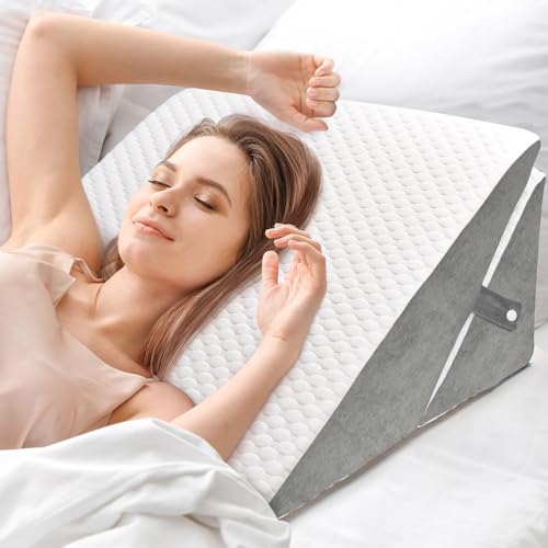 INFANZIA Coussin incliné pour lit, Coussin de Coin, Oreiller Triangle Pliable en mémoire de Forme pour l'apnée du Sommeil, Reflux Acide, l'élévation des...