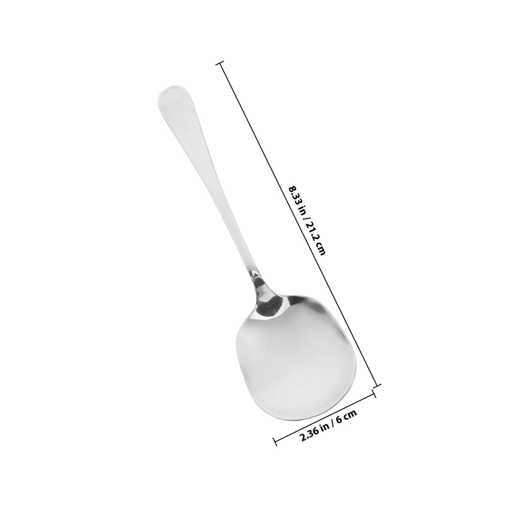 Set di 6 Cucchiai da Portata Grandi in Acciaio Inossidabile Argento | 8, 3 Pollici, Lavabili in Lavastoviglie, Presa Comoda, per Cucina, Catering, Banchetti e Riunioni Familiari