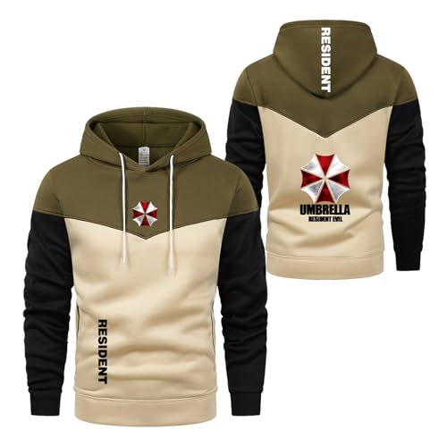 FBWZSAG Sudaderas con Capucha Estampadas para Hombre para R.es.i.d.en.t Sudaderas con Bloques De Color Chaqueta Deportiva Sudadera con Capucha Abrigo-LVs||XL