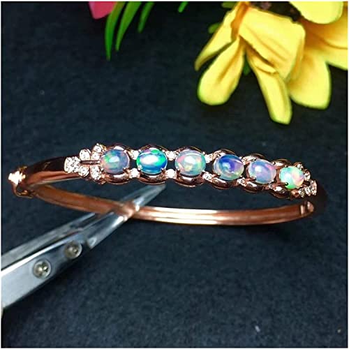Bracelet en opale naturelle et véritable monté sur argent 925 de mode