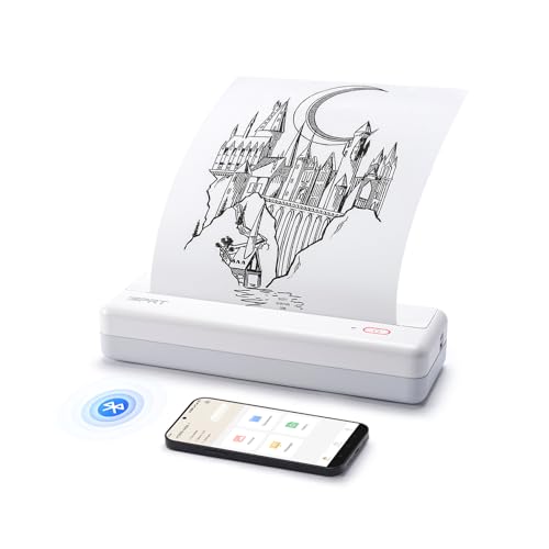iDPRT Inkless Portable Printer for Travel, 300DPI Wireless Thermal Printer Support 8.5 x 11 Inch US Letter, A4, Small Bluetooth Printers Compatible with iOS, Android Laptop for Office Car Ho