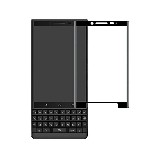 Zshion - Protector de pantalla para BlackBerry KEY2, cobertura completa 3D, dureza 9H, protector de pantalla de cristal templado para BlackBerry Key2 con antihuellas y sin burbujas, color negro