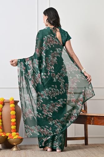 Image of MIRCHI FASHION Saree for Woman Chiffon Tie Dye Printed | Lightweight Daily Wear Women's Sari with Unstitched Blouse Piece (Available in 10 Colors)