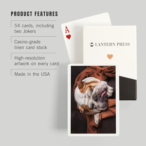 Baraja de cartas Póker Lantern Press Bulldog inglés miniatura 3