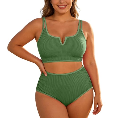 Maillot de bain bikini deux pièces grande taille respirant fleuri