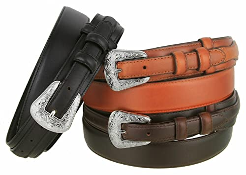 Image of Belts.com Western Buckle Belt Oil Tanned Genuine Leather Ranger Belt 1-3 /8 inch(35mm) Taper to 3 /4 inch(19mm) Wide-Multiple choices