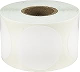 InStockLabels Color Coding Dot Labels 1 1/2 Inch 500 Adhesive Stickers, White