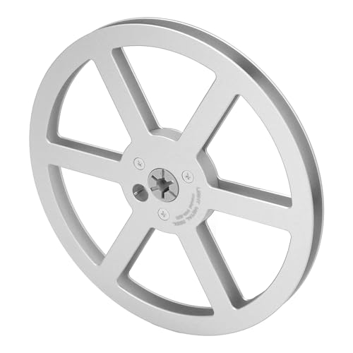 PUSOKEI 1/4 7 Inch Aluminum Alloy Universal Open Reel Sound Tape Empty Reel, Silver
