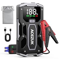 ACEZUK 5000A Starthilfe Powerbank 12V (Bis Zu 7,0L Benzin Oder 5,5L Diesel) Auto Starthilfe mit LED-Taschenlampe, großen Bildschirm, Jumper Bildschirm, Autobatterie Booster für SUV Motorrad Rasenmäher
