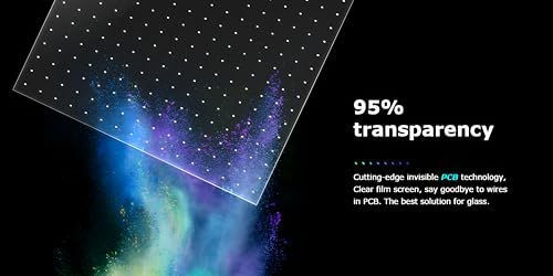Image of Self-Adhesive LED Flexible Transparent Film Screen for Retail Windows, Storefronts, Glass Doors and Many More for Digital Advertising | Sunlight-Readable Display (P16, 1 Pack with TB20 Box)