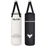 Elite Sports Boxing Bag – Heavy Duty Canvas Punching Bag with Straps for Boxing, Training, MMA, Muay Thai, Kickboxing, Martial Arts & Fitness – Unfilled Heavy Bag