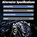 Alternator Replacement 23100-3TA1A Compatible with Nissan Altima 2013-2018 2.5L L4 Gas, 12V 110A 6-Groove Pulley CW Replace 231003TA1B