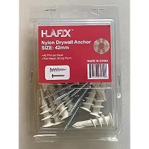 Fastener Self-Drilling Nylon Drywall Anchors with Screws Blister Kit, 15pcs Nylon Drywall Anchors +15pcs #8x1-1/4 Pan Head Screws