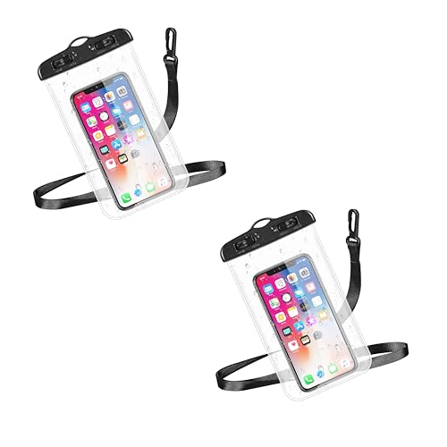 Image of CEDO Waterproof Mobile Pouch Universal Cover Case for All Mobiles Cellphone Dry Bag Compatible for iPhone, Samsung, OnePlus, Realme, Redmi Oppo VIVO All Smartphones Upto 7.2 inches (Black) (Pack of 2)