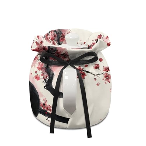 Image of Xoenoiee Black Cat Plum Blossom Pattern Tea Cozy Tea Pot Cover Insulation Tea Cosy Teapot Dust Cover Teapot Warmer for Home Kitchen Teapot Covers