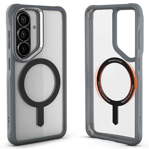 Image of Ghostek Covert Clear Galaxy S26 Case MagSafe Compatible with Magnetic Ring, Slim Thin Shockproof Phone Cover Designed for 2026 Samsung S26 (6.3 inch) (Cool Gray)