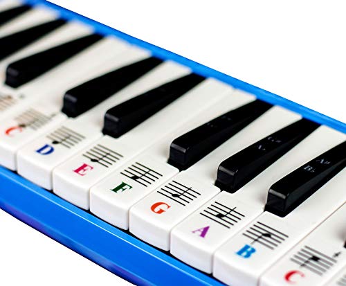 QMG Piano Stickers for 32/37 Key Melodica, Transparent and Removable, Made in USA