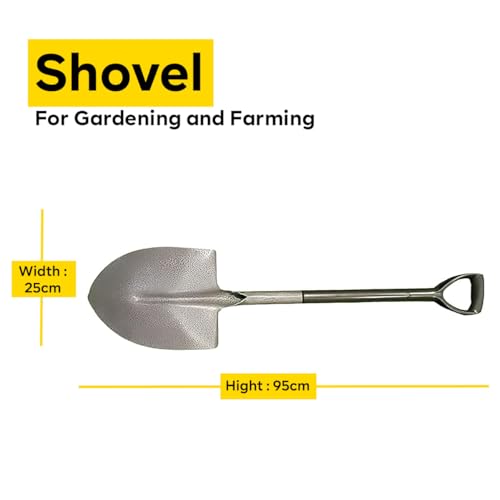 Image of Yuvcon Shovel for Digging, Made of Metal for Heavy-Duty use, Lightweight, Easy to Carry Shovel for Gardening & Agriculture Digging Tool (Spade)