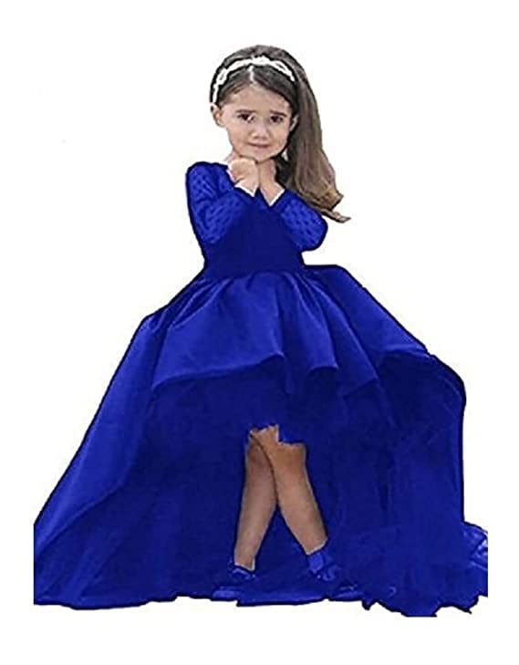 Image of GP Collection Girls Up & Down High and Low Dress for Girls with Bow On Back