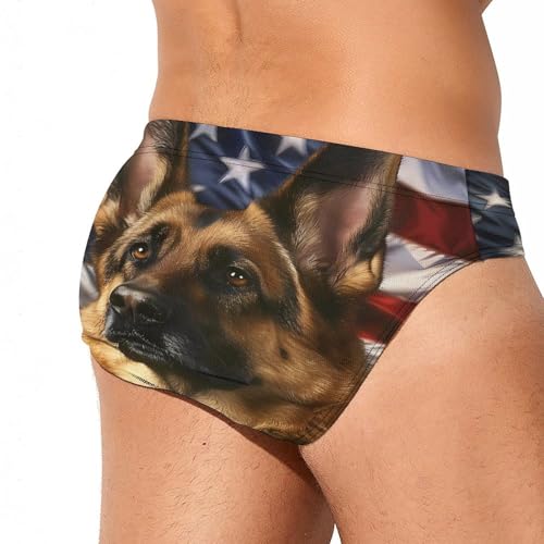 American Flag German Shepherd Mens Swim Briefs Sexy Bikini Swimwear Print Swimsuit Bathing Suit Beach Shorts Underwear4